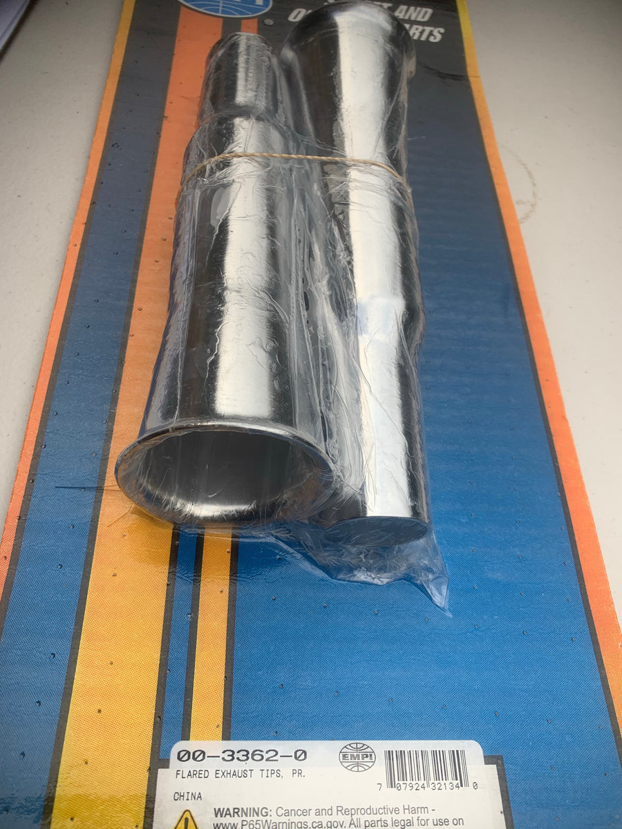 Flared Exhaust Tips Without Baffles Buzzbug VW Parts