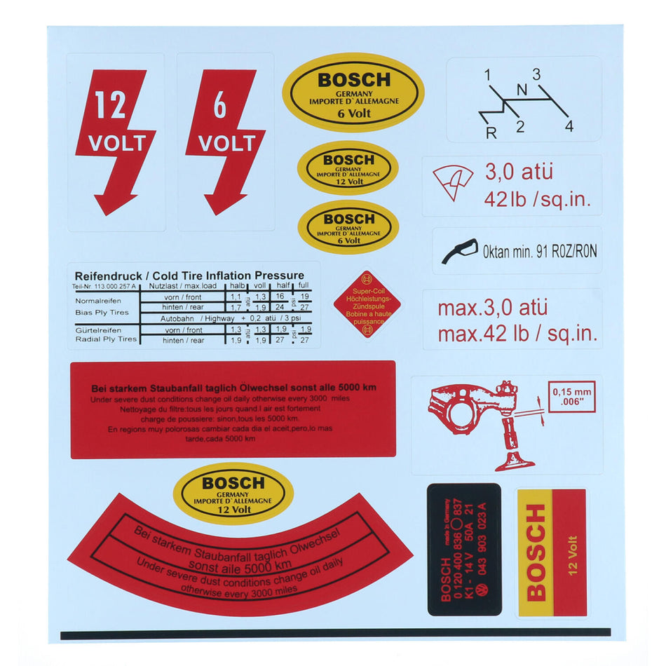 Sticker Kit Sheet, Beetle/Ghia