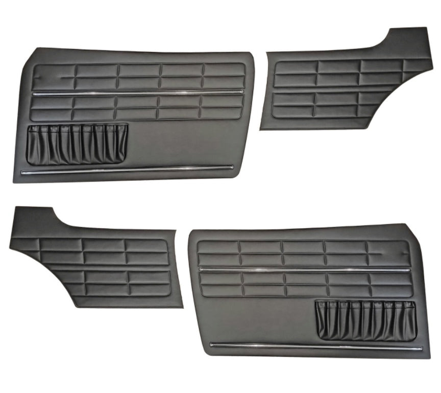 Door Panel Set, Black VINYL Ghia 1963-74