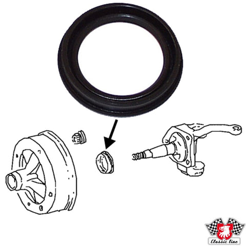 Front Hub Seal w/drum brake, Beetle 1968-79