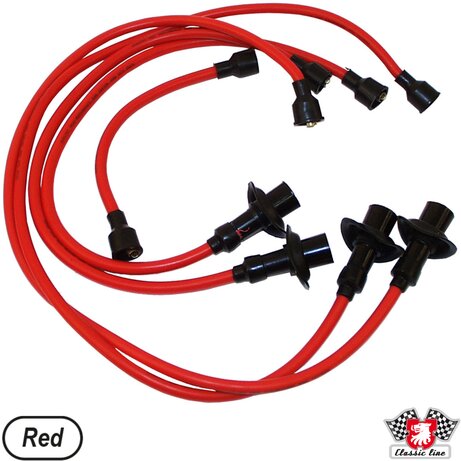 Ignition cable set, copper core, red