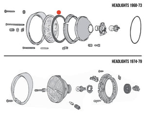 Headlight Lens to Rim Seal, Beetle/T3/Kombi 1968+