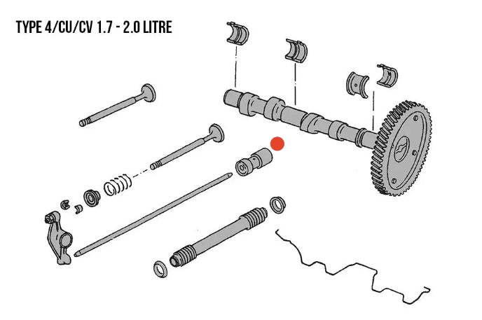 CAMSHAFT LIFTER, NON HYDRAULIC, SET OF 8 - Kombi/T4 1971 to 1978