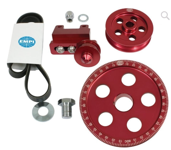 Pulley kit serpentine - Beetle/Ghia/Kombi 1965 to 1986