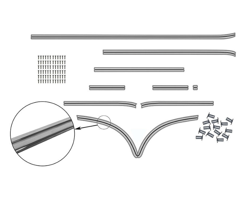Body moulding kit, deluxe, RHD - Kombi 1950 to 1963