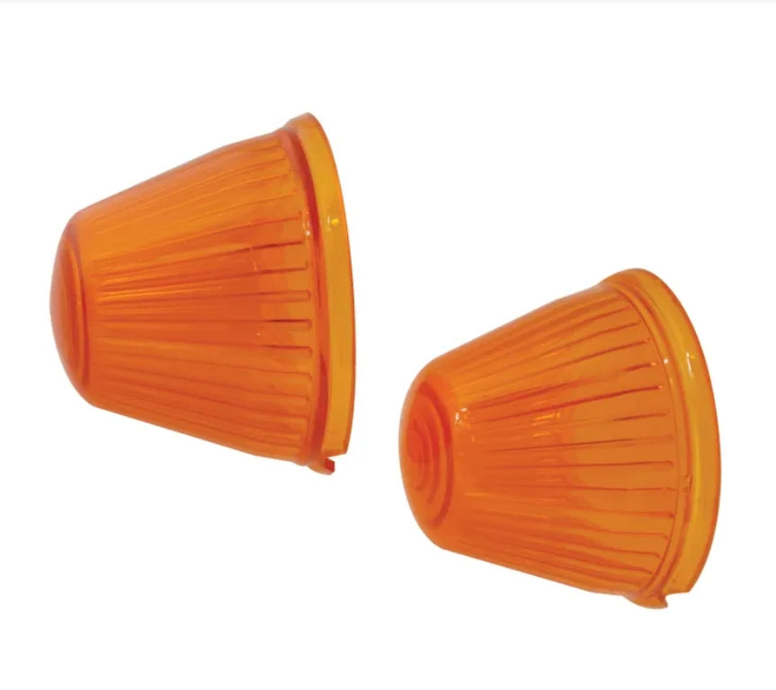 Indicator lens, front bullet, PAIR - Ghia 1960 to 1963