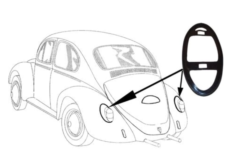 TAILLIGHT SEAL LEFT AND RIGHT - Beetle 1961-67