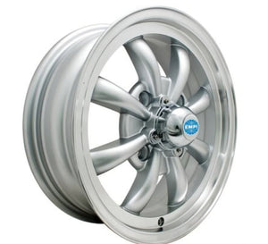 WHEEL, GT-8, SILVER WITH POLISHED LIP SET OF 4 - Beetle/Ghia/Kombi 1965 to 1986