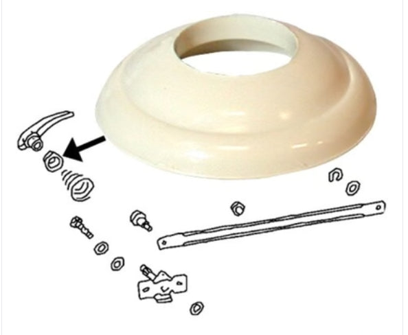 Window winder collar, ivory - Beetle 1947 to 1967