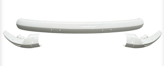 FRONT BUMPER, 3-PIECE, WHITE - Kombi 1967 TO 1972