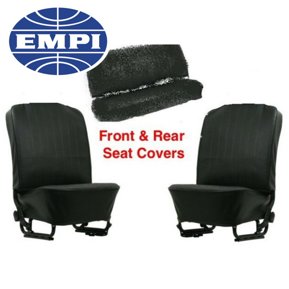 SEAT COVERS VINYL SLIP ON, BLACK - Beetle 1957 to 1967