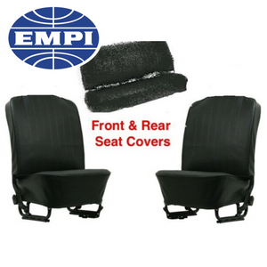 SEAT COVER VINYL SLIP ON, BLACK - Beetle 1957 to 1964