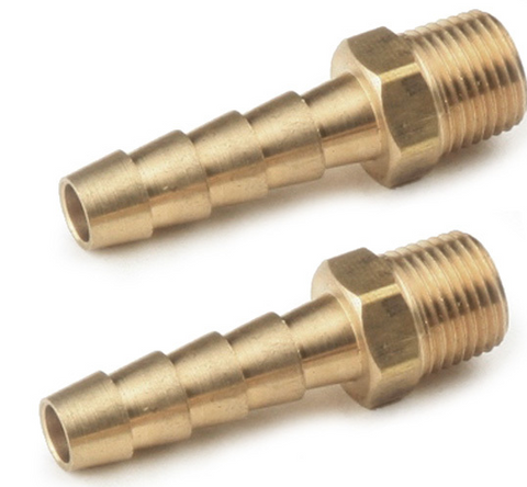 Straight Brass Fuel Fittings, MALE 1/8" NPT X 1/4"