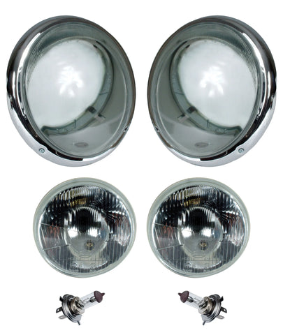 Headlight Set US Spec w/ind RHD: EARLY Beetle/Kombi