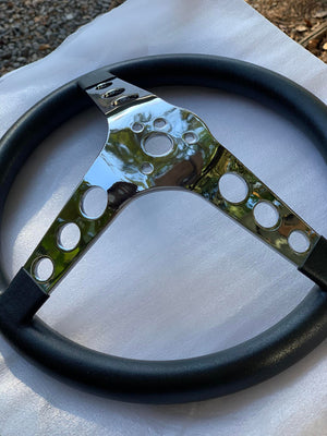 Foam Steering Wheel 12.5" CHROME 3-Spoke