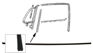WINDOW CHANNEL, FRONT QUARTER LIGHT, FELT - Beetle/Kombi 1961 to 1986