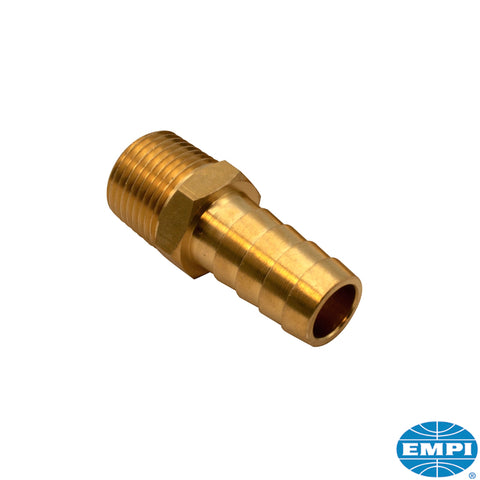 Hose barb for oil system, 3/8" male, 1/2" hose barb