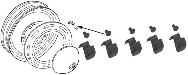 Hub Cap Clip and Rivet Kit, T1/T2/T3/Ghia