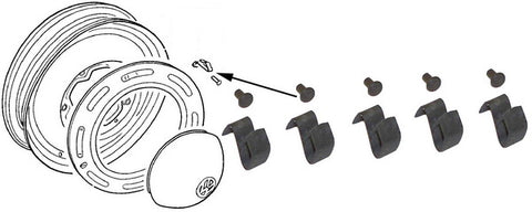 Hub Cap Clip and Rivet Kit, T1/T2/T3/Ghia
