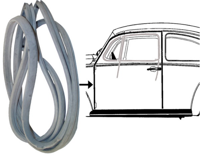Door seal for left and right - Beetle 1955 to 1966