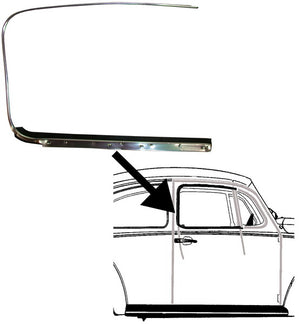 Door Trim Frame w/Scraper, Beetle 1967-79