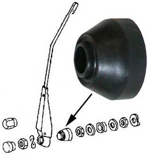 Wiper Spindle Cover Black, Beetle/T2 1969-79