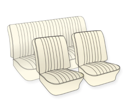 Front & Rear Seat Upholstery, T3  1965-67 SQUAREBACK