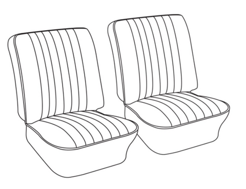 Front Seat Covers, Kombi 1967-73 Black/Smooth Vinyl