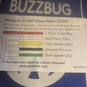 Wiper Motor 12v, Beetle 1970-79