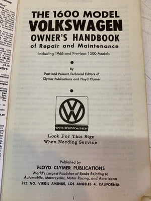 USED Owners Handbook, Type 3 1600