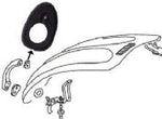 BONNET HANDLE SEALS - Beetle/Ghia 1967 to 1985