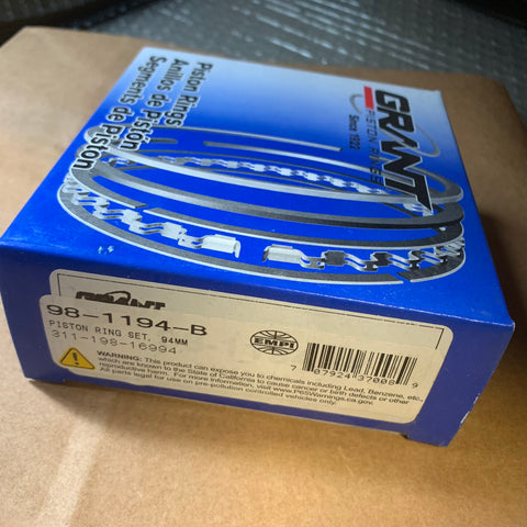 Piston Ring Set, 94mm (1.5x2x4)