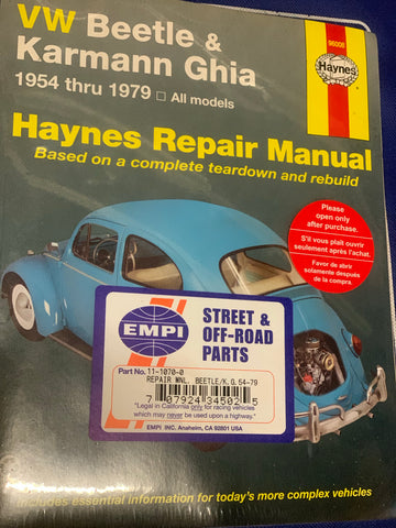 Haynes Manual, Beetle/Ghia 1954-79