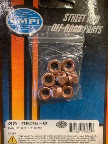 Copper Exhaust Nut Kit 12mm, Beetle/Ghia/Kombi/T3