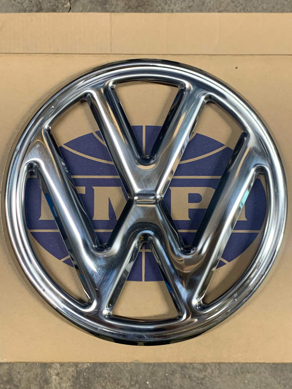NOSE BADGE 10 INCH, STAINLESS STEEL- Kombi 1968 to 1972