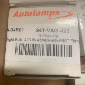 Headlight Bulb 410 6v 45/40W w/P45T Fitment Base