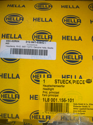 Headlight Assembly NOS Beetle/T.2 1967+ HELLA
