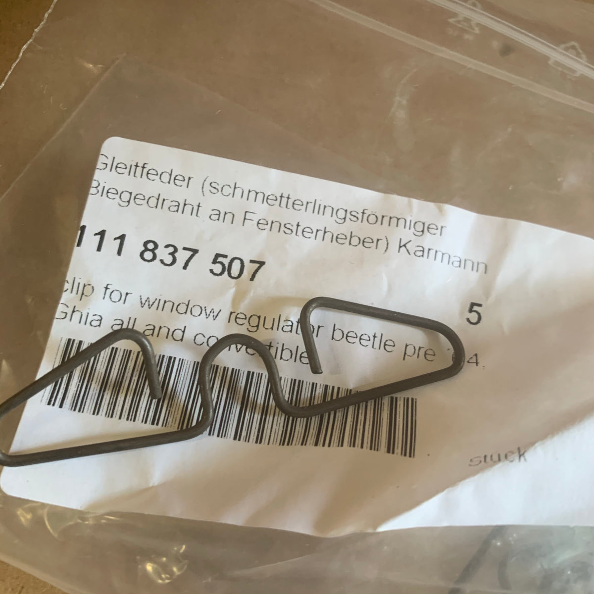 Window Regulator Spring Clip, Beetle/Ghia – Buzzbug VW Parts