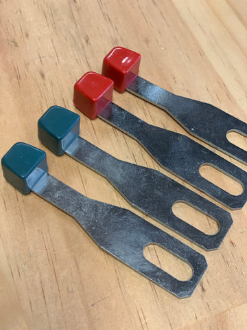 HEATER LEVERS, RED & BLUE - Kombi 1968 to 1972