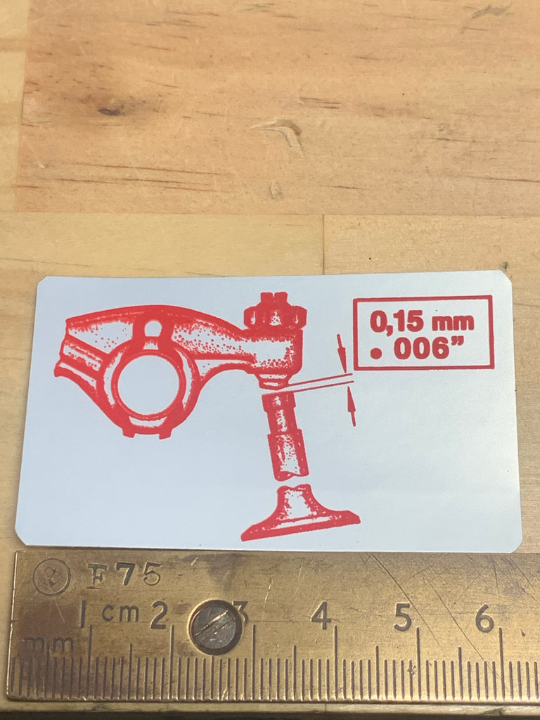 Valve Setting Sticker – Buzzbug VW Parts