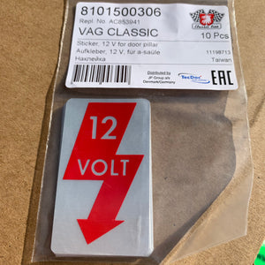 '12 V' Door Pillar Sticker