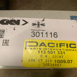 CV Joint, Beetle/T3 LATE IRS w/circlip