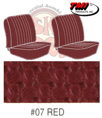 Front Seat Covers, Kombi 1967-73 RED