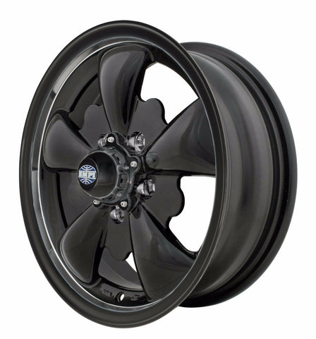 EMPI GT-5 Matte Black wheels, 15x5.5" 5-lug (9662)