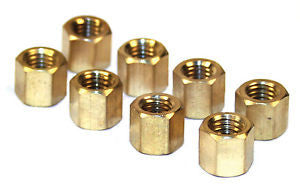 Manifold Brass Nuts, 11MM - SET OF 8
